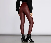 Faux Leather Paper Bag Pants