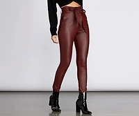Faux Leather Paper Bag Pants