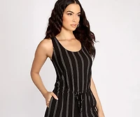 Stripe Decision Sleeveless Jumpsuit