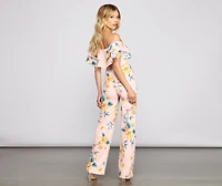 Tropical Escape Off-The-Shoulder Jumpsuit