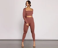 Keeping Knit Casual High Waist Leggings