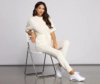 Comfy Vibes Ribbed Knit Jogger Jumpsuit