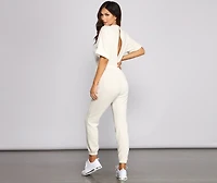 Comfy Vibes Ribbed Knit Jogger Jumpsuit