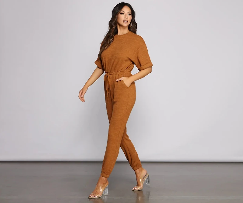 Comfy Vibes Ribbed Knit Jogger Jumpsuit