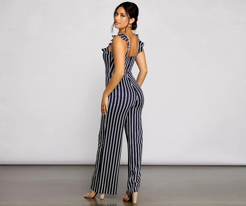 Nautical Babe Striped Jumpsuit