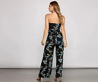 Island Vibes Floral Strapless Jumpsuit