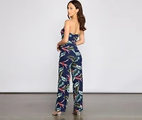 Budding Romance Strapless Floral Jumpsuit