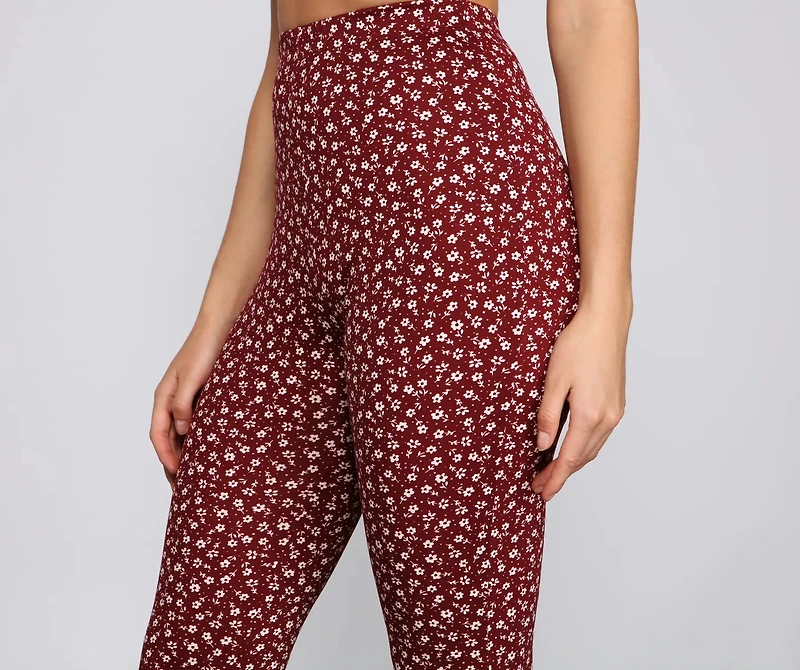 All That Flair Flared Floral Pants