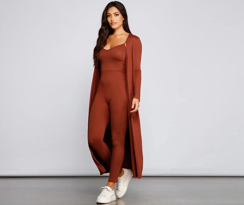 Classically Chic Brushed Knit Jumpsuit