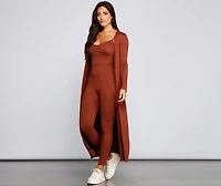 Classically Chic Brushed Knit Jumpsuit