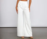 High Waist Pleated Wide Leg Pants