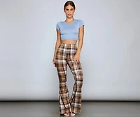 Trendy Must-Have Plaid Flare Pants