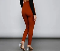 Classic High Waist Ponte Knit Leggings