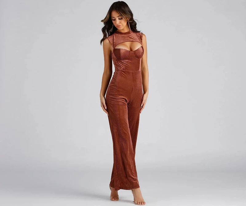 Trendy Vibes Velvet Jumpsuit