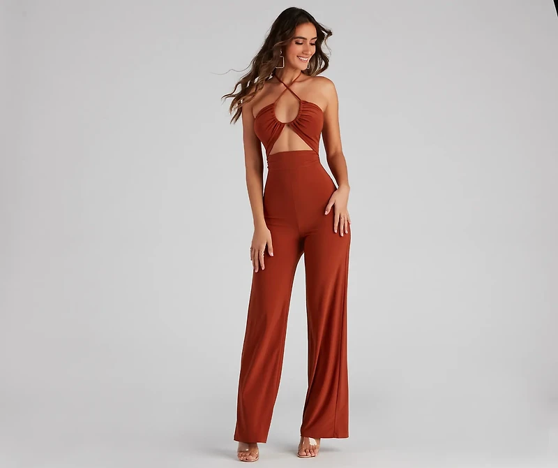 Sleek And Sultry Halter Jumpsuit