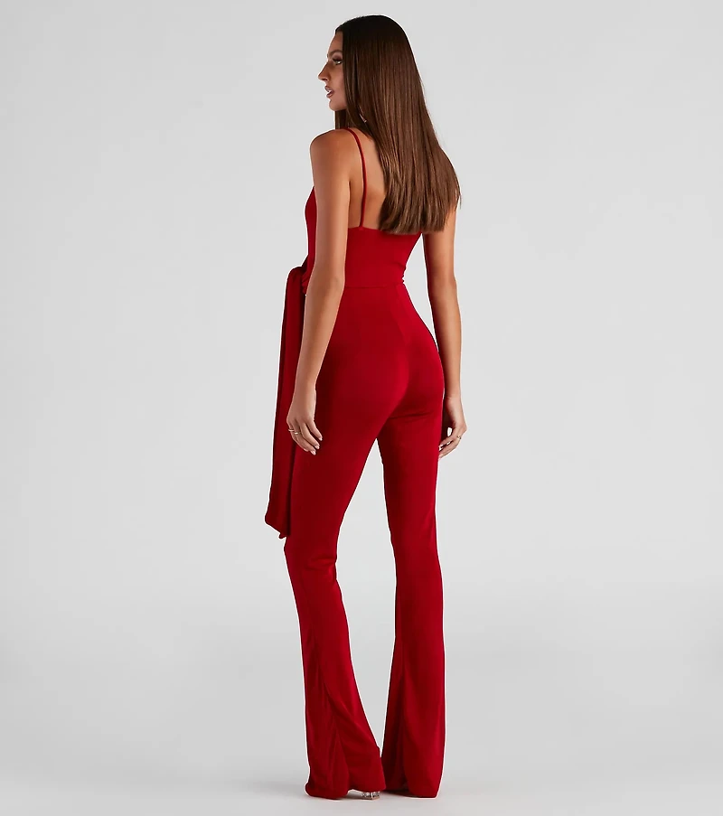 Tied Knots Surplice Jumpsuit