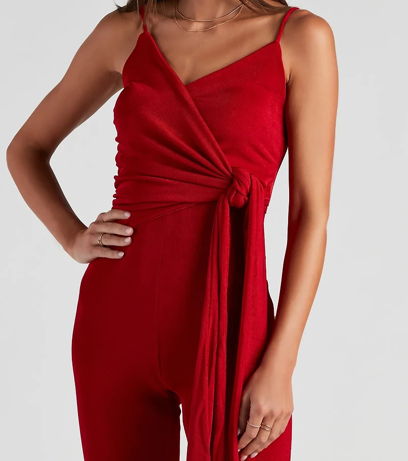 Tied Knots Surplice Jumpsuit