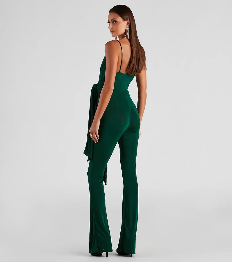 Tied Knots Surplice Jumpsuit