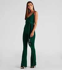 Tied Knots Surplice Jumpsuit