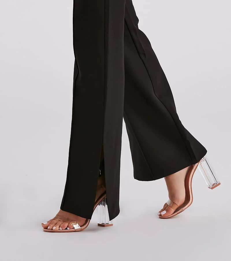 Fashion Mogul Slit Trouser Pants