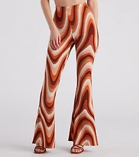 Move It Groove Swirl Print Flare Pants
