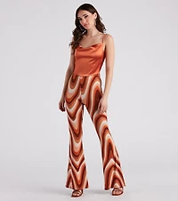 Move It Groove Swirl Print Flare Pants