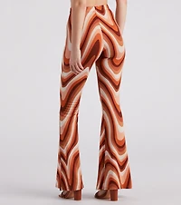 Move It Groove Swirl Print Flare Pants