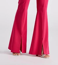 Split Decision Crepe Flare Pants