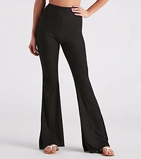 On A Flare High-Rise Knit Pants