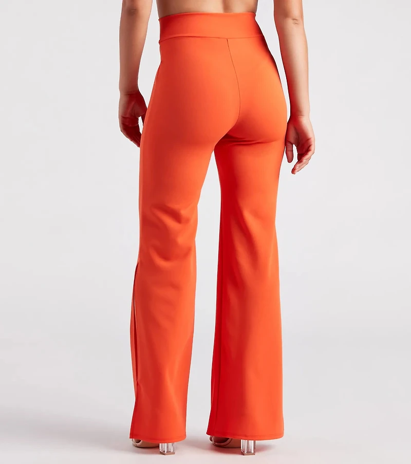 Slit Decision Crepe High-Rise Pants