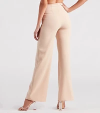 Workwear Chic Paperbag Wide-Leg Pants