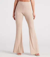 On A Flare High-Rise Knit Pants