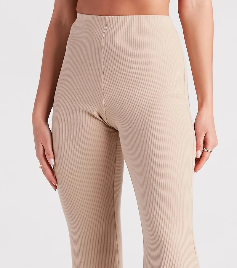 On A Flare High-Rise Knit Pants