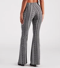 Boho Dreams Printed Cross Waist Flare Pants