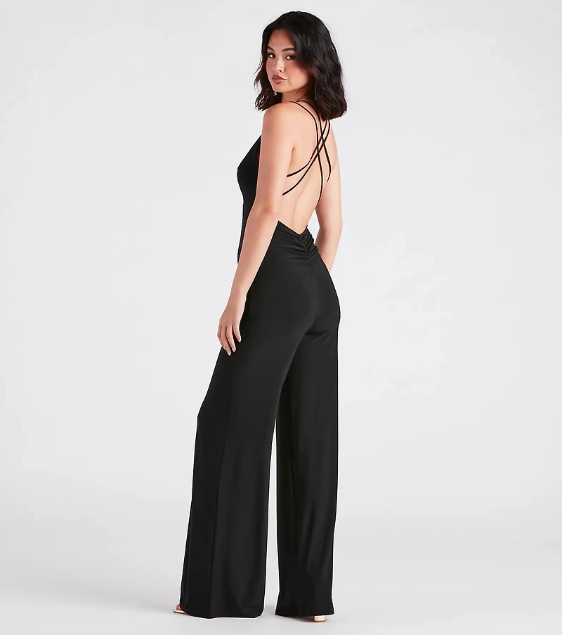 Flawless Double Take V-Neck Strappy Jumpsuit