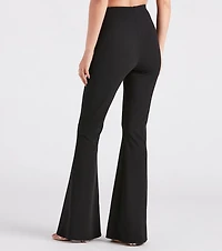 Split Decision Crepe Flare Pants