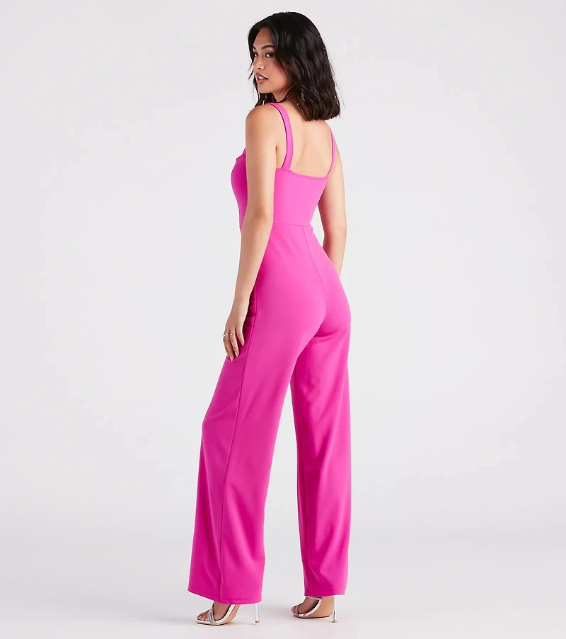 Laced Up Chic Style Sleeveless Jumpsuit