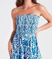 Dreamy Island Vibes Floral Strapless Jumpsuit