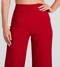 Perfect Look Belt-Detail Trouser Pants