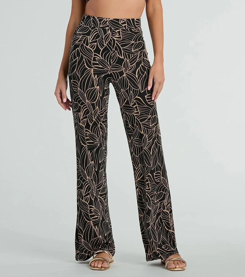 Island Sun Tropical High Rise Palazzo Pants