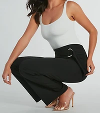 With Confidence High-Rise Straight-Leg Crepe Pants