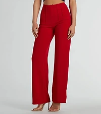 Nine To Five Straight-Leg Crepe Trouser Pants