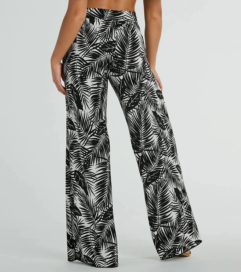 Time For Vacay High Rise Tropical Palazzo Pants