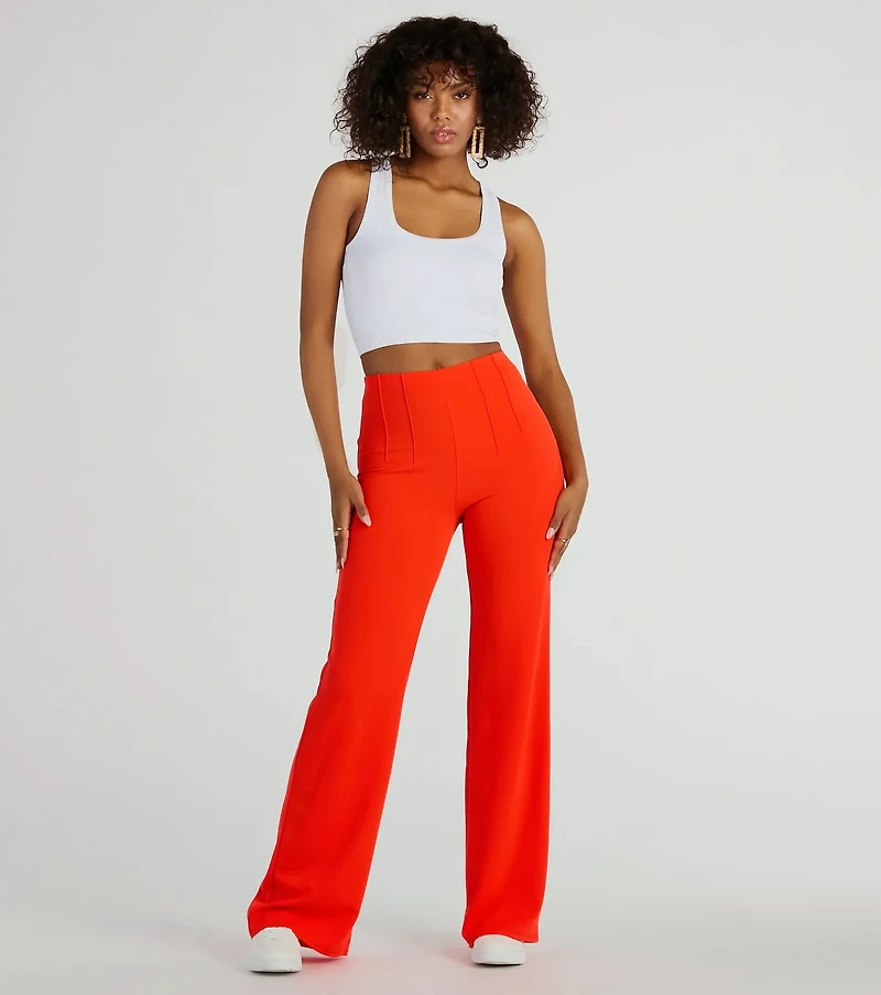 Nine To Five Straight-Leg Crepe Trouser Pants