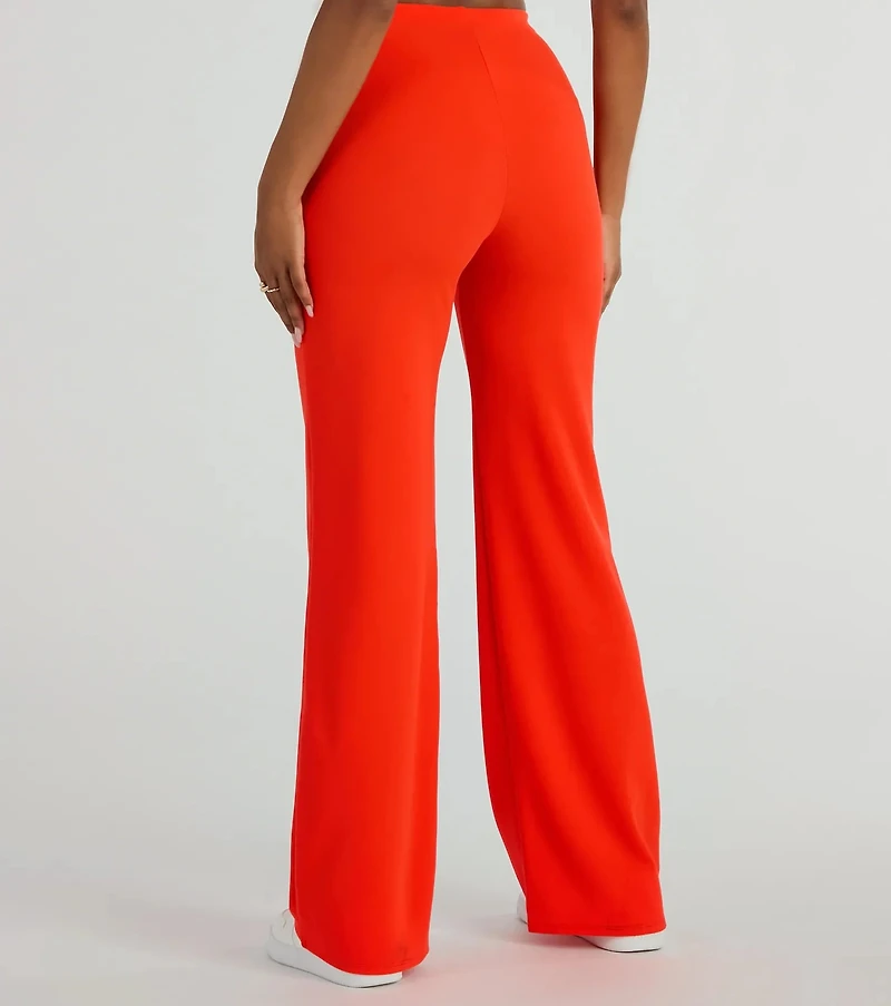Nine To Five Straight-Leg Crepe Trouser Pants