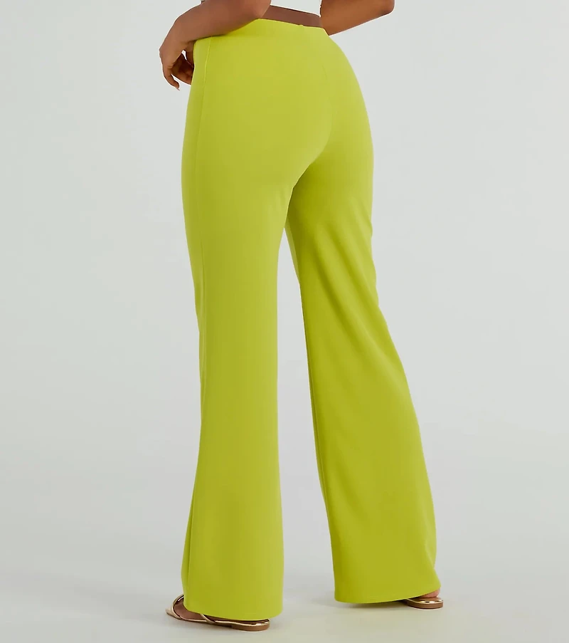 Nine To Five Straight-Leg Crepe Trouser Pants