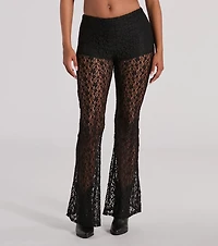 Sensational Trend High Rise Flare Lace Pants