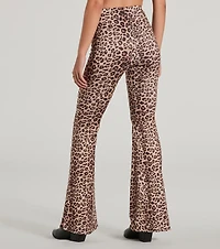 Walk On The Wild Side High Rise Leopard Flare Pants