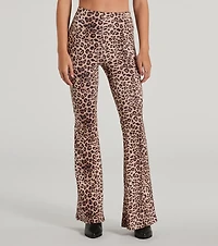 Walk On The Wild Side High Rise Leopard Flare Pants