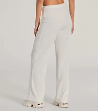 With Confidence High-Rise Straight-Leg Crepe Pants